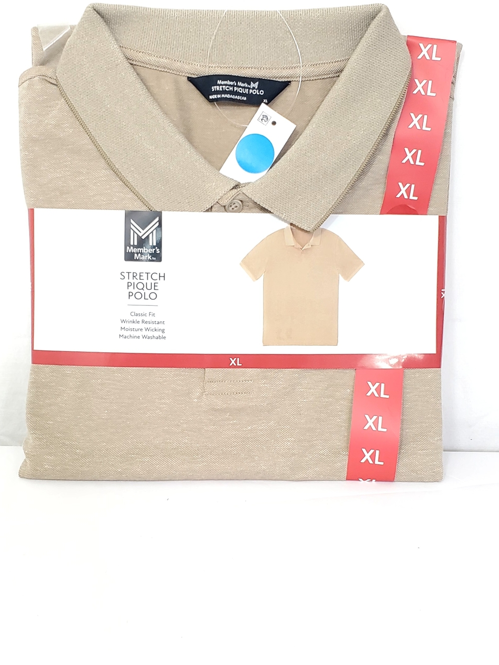 Member's Mark Men’s Stretch Pique Polo - Beige - XL